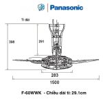 Quạt Trần Panasonic 5 Cánh F-60WWK Màu Trắng Động Cơ AC - Ảnh 4