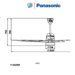 Quạt Trần Panasonic 8 Cánh F-80ZBR Màu Đen Cỡ Lớn 57W Cảm Biến Chuyển Động - Ảnh 3
