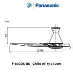 Quạt trần Panasonic 5 cánh F-60GDS-B màu nâu - Ảnh 5